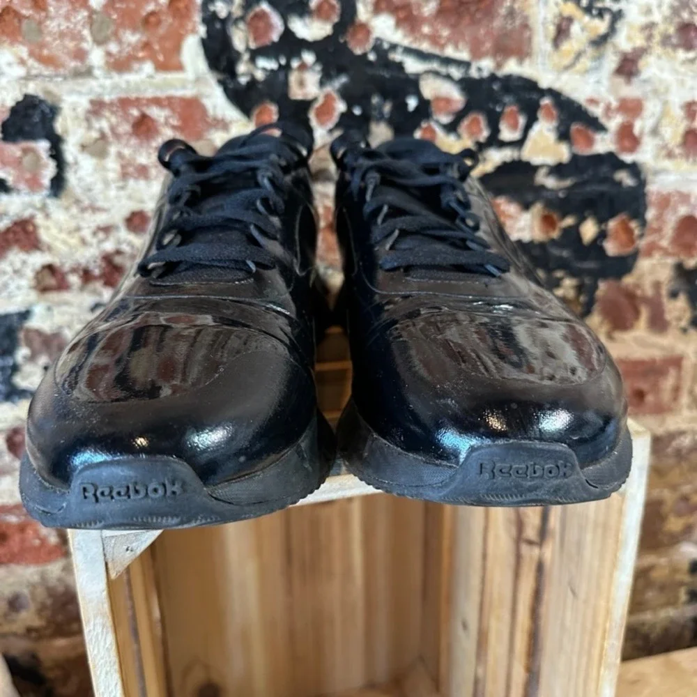 Reebok Zig Dynamica 2.0 Mens Triple Black Patent Running Shoes GX7542 Size 12